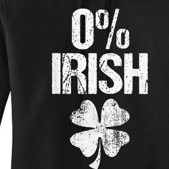 0 Irish With Clover Funny St Patrick's Day Women's Pullover Hoodie