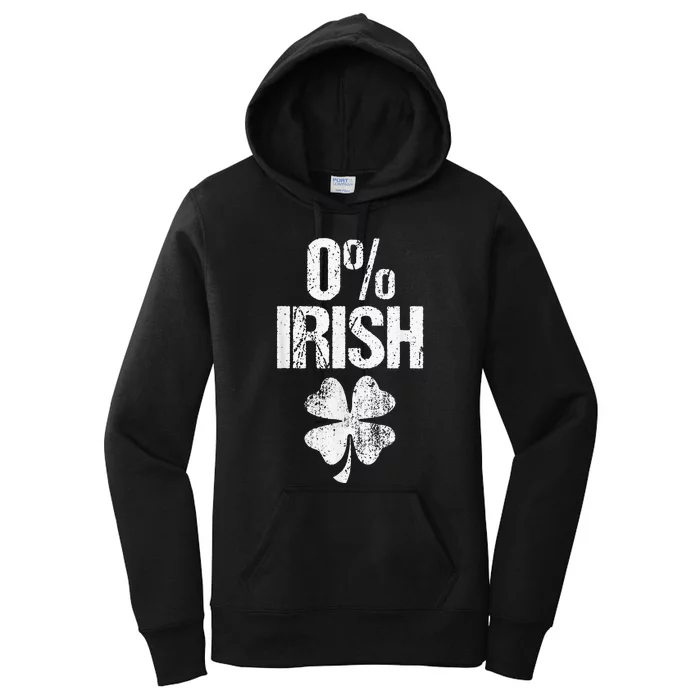 0 Irish With Clover Funny St Patrick's Day Women's Pullover Hoodie