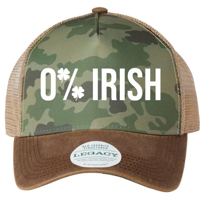 0% Irish Zero Percent Funny St Patricks Day Legacy Tie Dye Trucker Hat