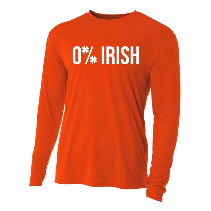 0% Irish Zero Percent Funny St Patricks Day Cooling Performance Long Sleeve Crew