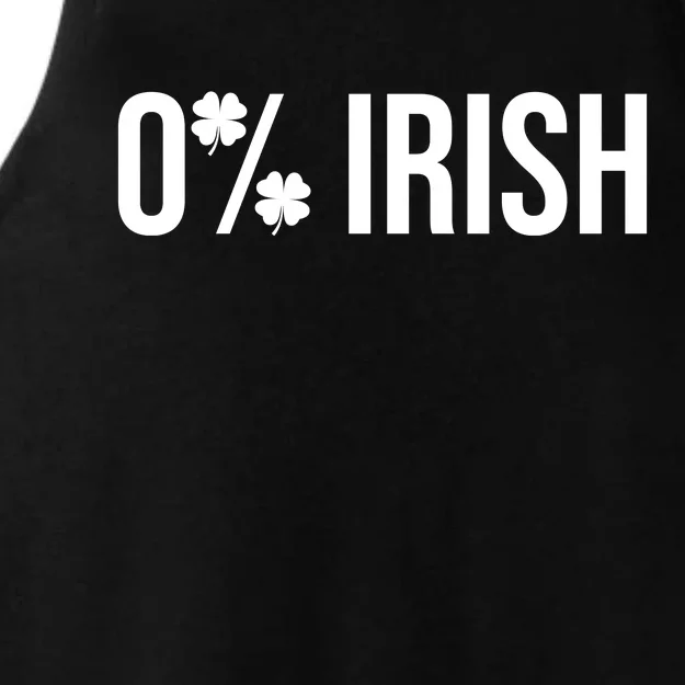 0% Irish Zero Percent Funny St Patricks Day Ladies Tri-Blend Wicking Tank