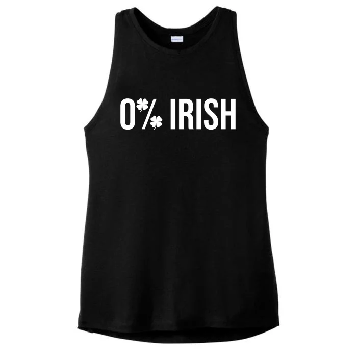 0% Irish Zero Percent Funny St Patricks Day Ladies Tri-Blend Wicking Tank