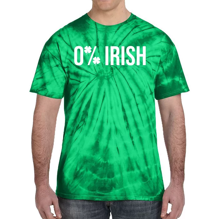 0% Irish Zero Percent Funny St Patricks Day Tie-Dye T-Shirt