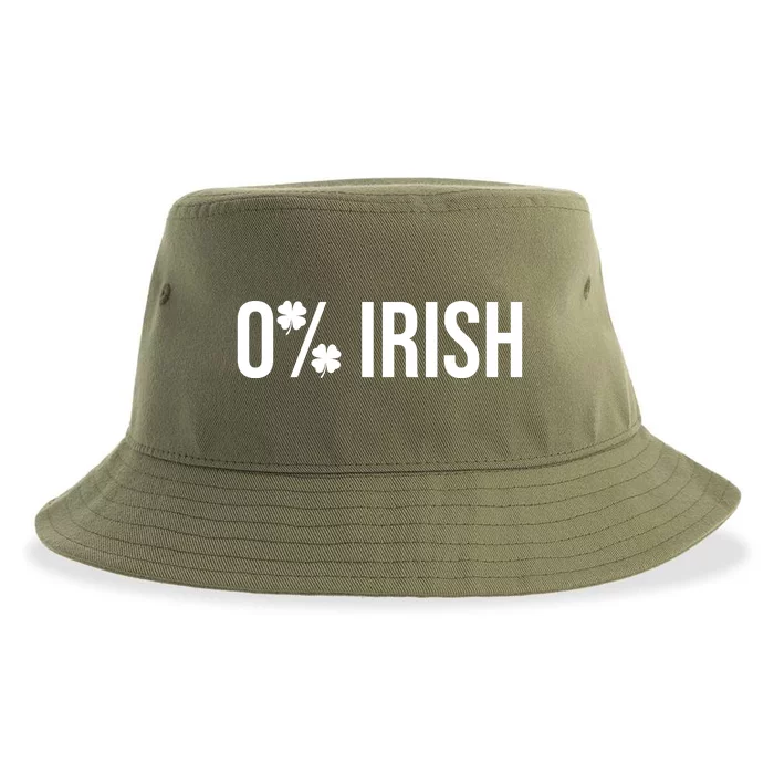 0% Irish Zero Percent Funny St Patricks Day Sustainable Bucket Hat