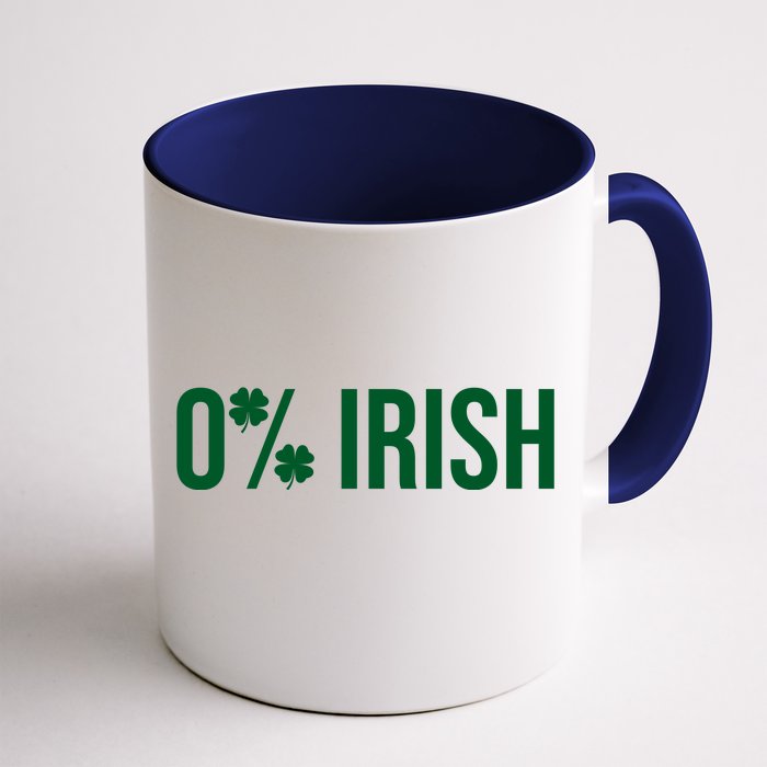 0% Irish Zero Percent Funny St Patricks Day Front & Back Coffee Mug