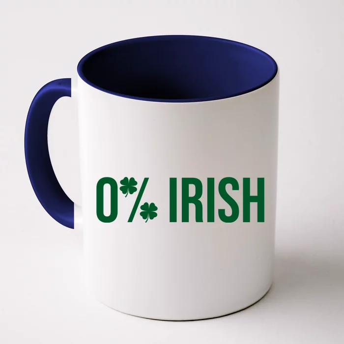 0% Irish Zero Percent Funny St Patricks Day Front & Back Coffee Mug