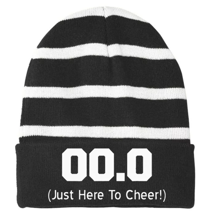 00.0 Just Here To Cheer Running Spectator Striped Beanie with Solid Band