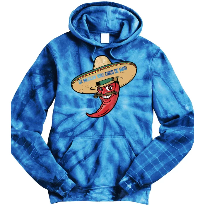 0 Mexican 100 Cinco De Mayo Funny Chilli Tie Dye Hoodie