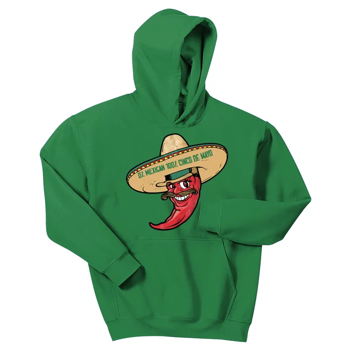 0 Mexican 100 Cinco De Mayo Funny Chilli Kids Hoodie