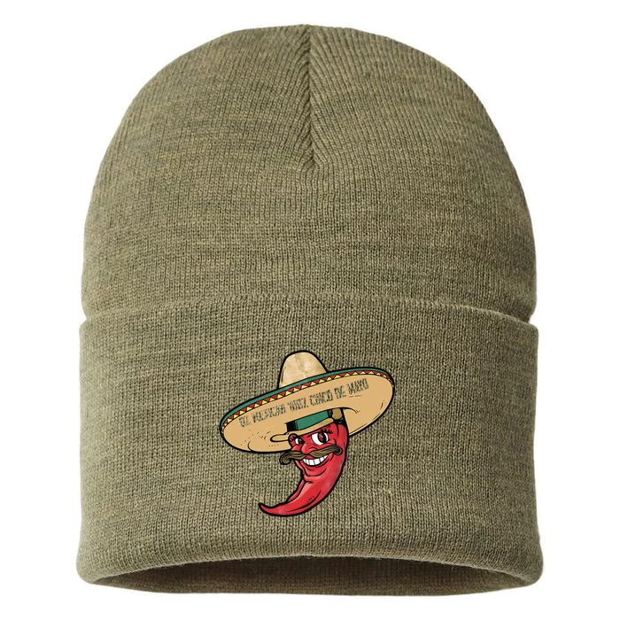 0 Mexican 100 Cinco De Mayo Funny Chilli Sustainable Knit Beanie