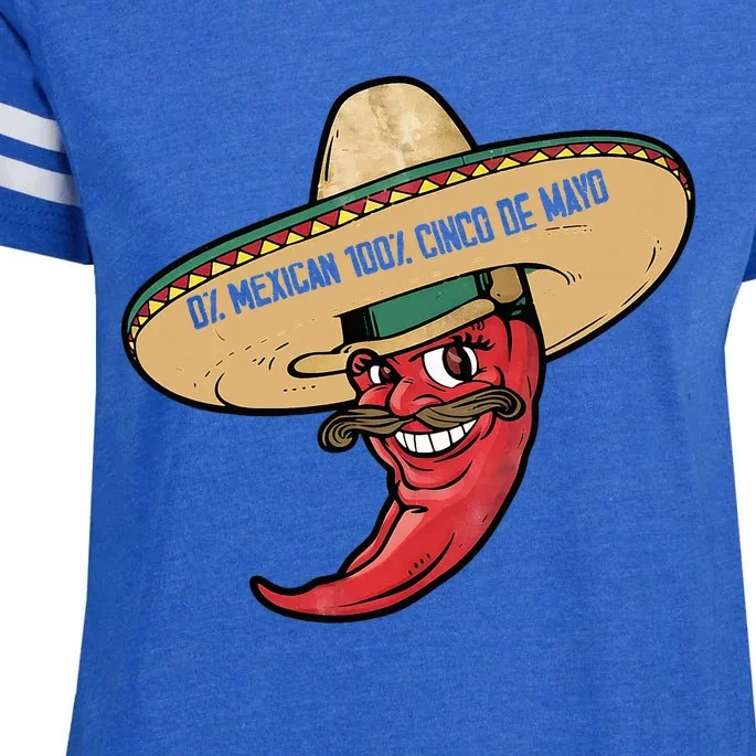 0 Mexican 100 Cinco De Mayo Funny Chilli Enza Ladies Jersey Football T-Shirt