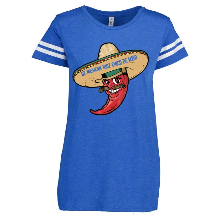 0 Mexican 100 Cinco De Mayo Funny Chilli Enza Ladies Jersey Football T-Shirt