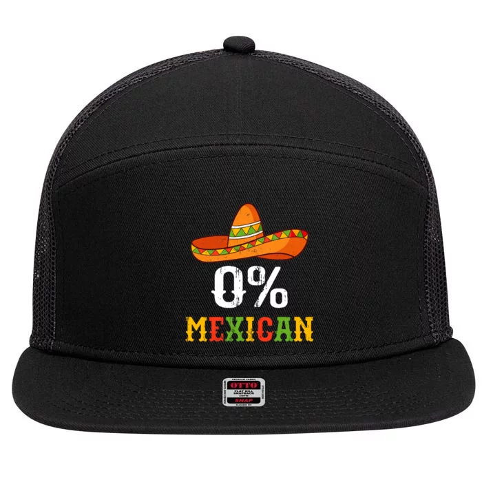 0% Mexican Cinco De Mayo Fiesta Sombrero 7 Panel Mesh Trucker Snapback Hat