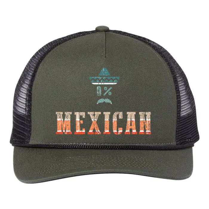 0% Mexican Cinco De Mayo Cinco De O Costume Cool Gift Retro Rope Trucker Hat Cap