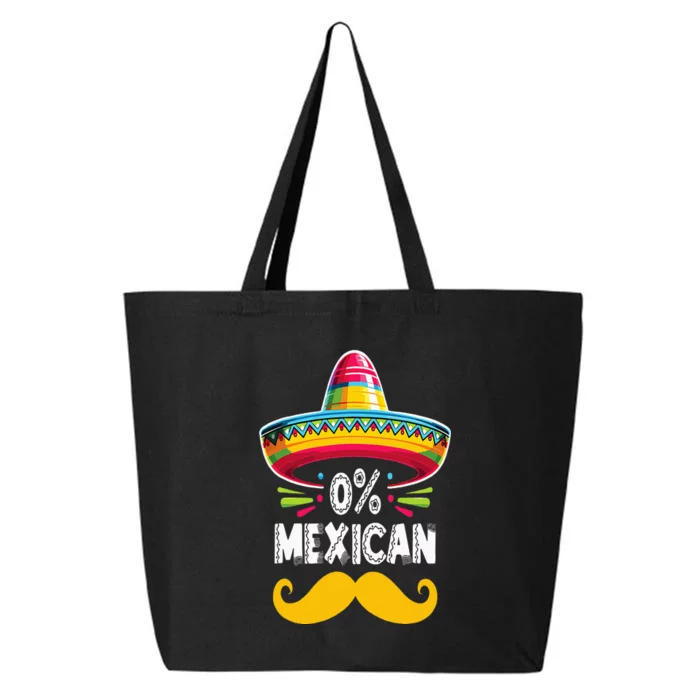 0 Mexican Cinco De Mayo Fiesta Sombrero And Mustache Funny 25L Jumbo Tote