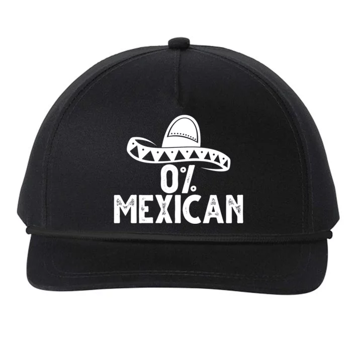 0% Mexican Funny Cinco De Mayo Snapback Five-Panel Rope Hat