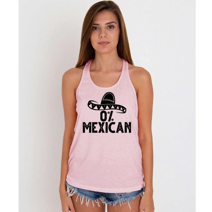 0% Mexican Funny Cinco De Mayo Women's Knotted Racerback Tank