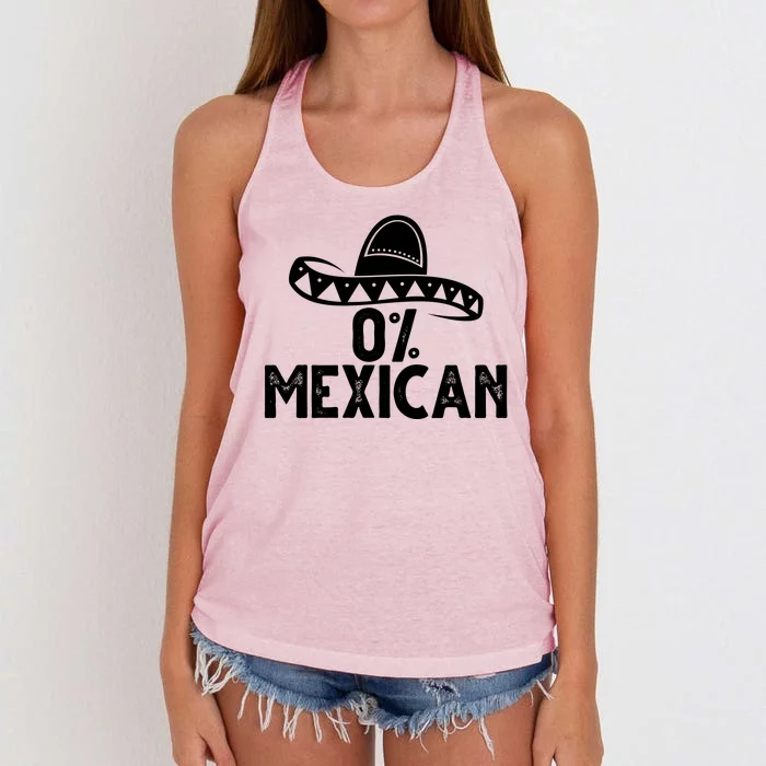 0% Mexican Funny Cinco De Mayo Women's Knotted Racerback Tank