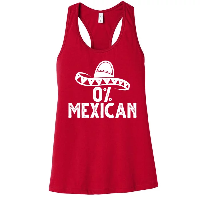 0% Mexican Funny Cinco De Mayo Women's Racerback Tank