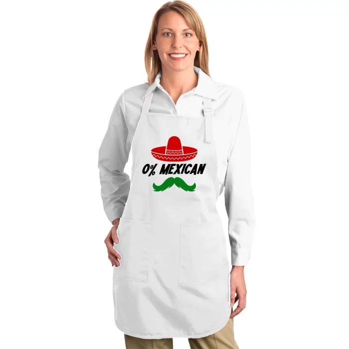 0% Mexican Fiesta Party Cinco De Mayo Funny Full-Length Apron With Pocket