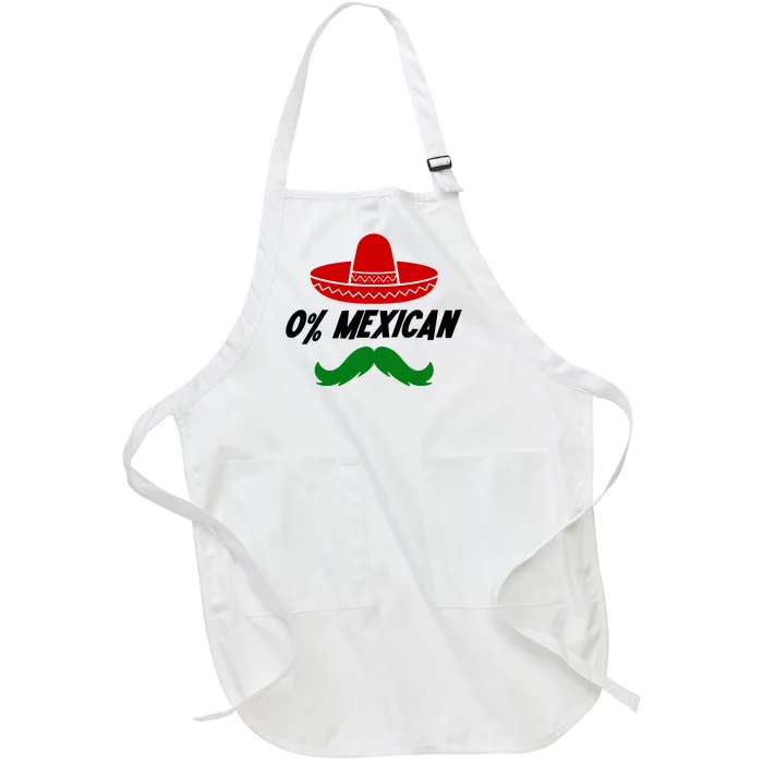 0% Mexican Fiesta Party Cinco De Mayo Funny Full-Length Apron With Pocket