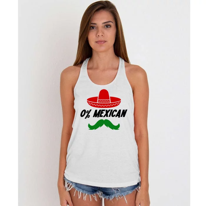 0% Mexican Fiesta Party Cinco De Mayo Funny Women's Knotted Racerback Tank