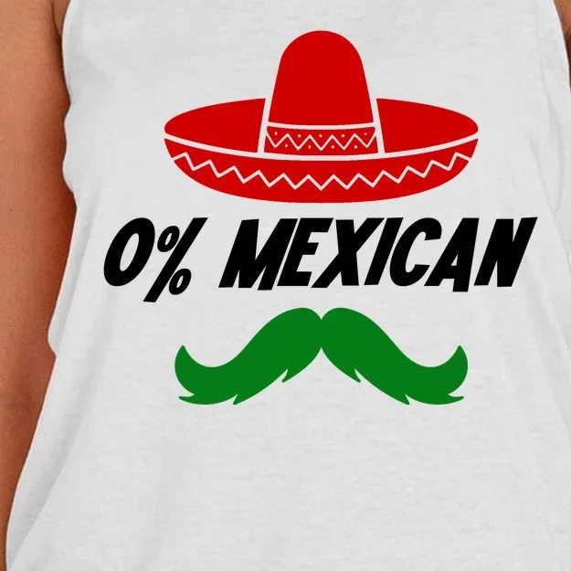 0% Mexican Fiesta Party Cinco De Mayo Funny Women's Knotted Racerback Tank