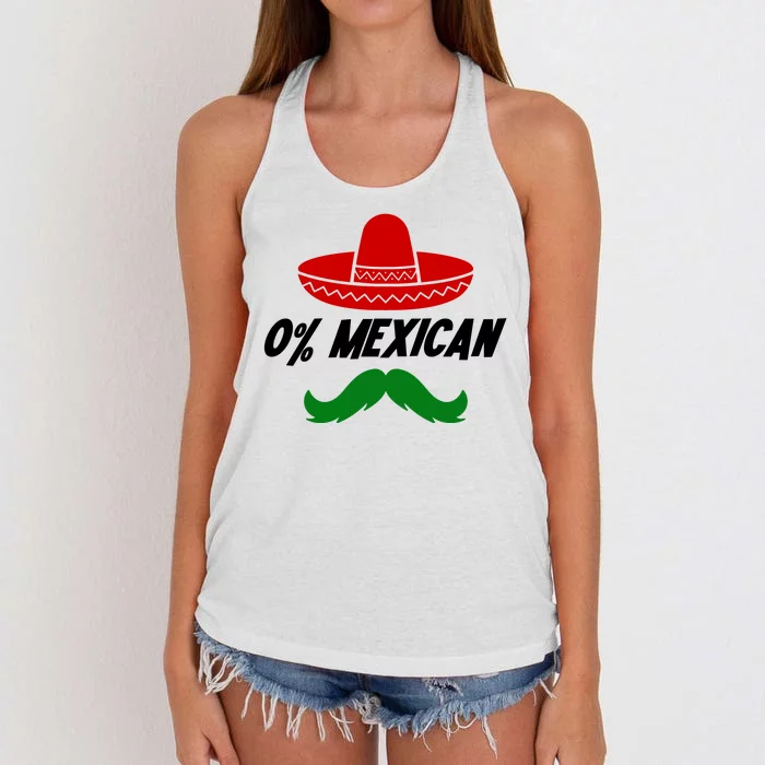 0% Mexican Fiesta Party Cinco De Mayo Funny Women's Knotted Racerback Tank