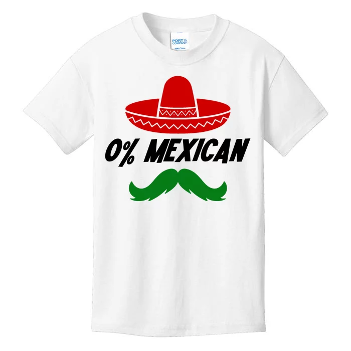 0% Mexican Fiesta Party Cinco De Mayo Funny Kids T-Shirt