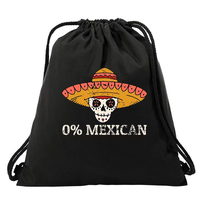 0 Mexican Skull Sombrero Vintage Drawstring Bag