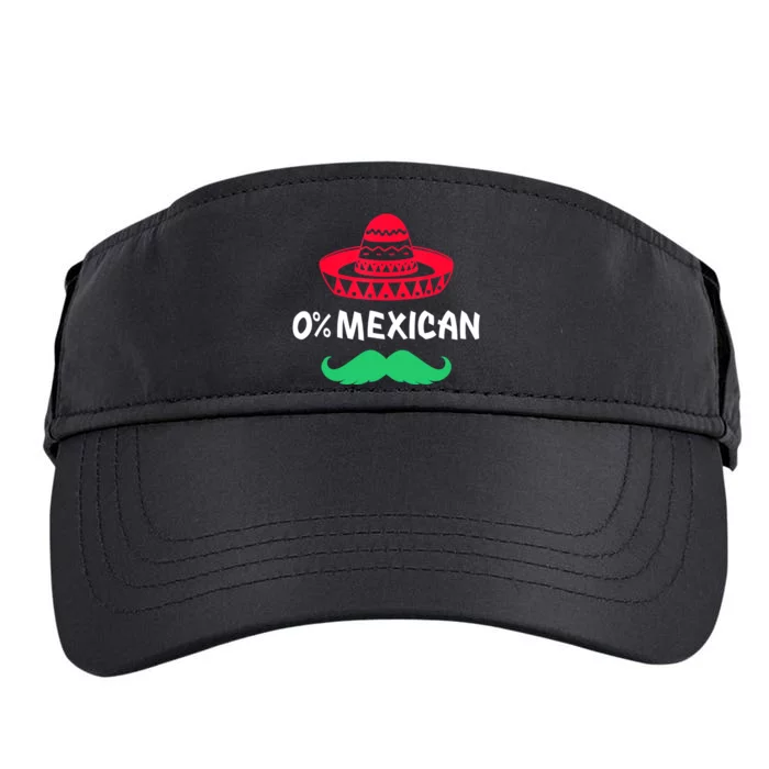 0% Mexican With Sombrero And Mustache For Cinco De Mayo Adult Drive Performance Visor