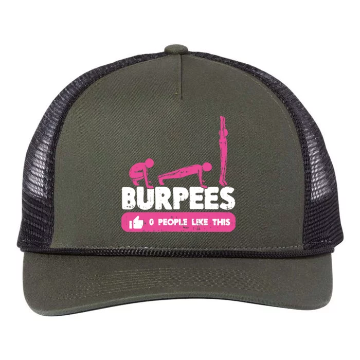 0 People Like Burpees Gym Workout Fitness Gift Retro Rope Trucker Hat Cap