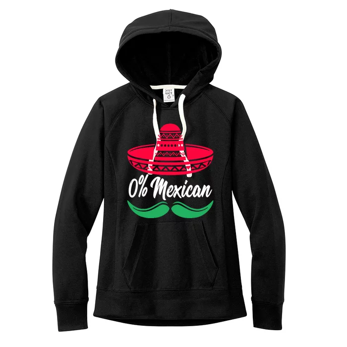 0 Percent Mexican Funny Women's Fleece Hoodie