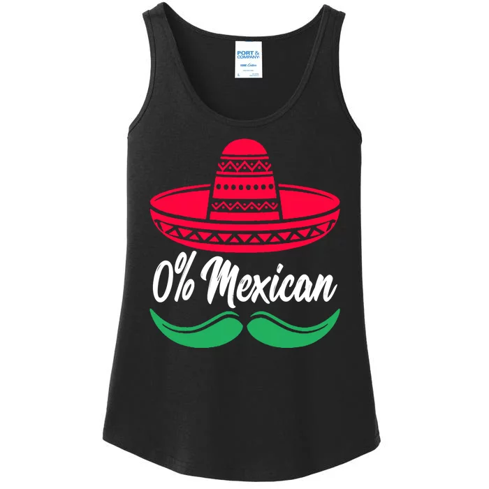 0 Percent Mexican Funny Ladies Essential Tank