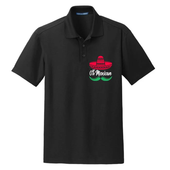 0 Percent Mexican Funny Dry Zone Grid Performance Polo