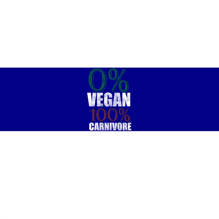 0% Vegan Great Gift Meat Eater Carnivore Bbq Smoker Grillfather Great Gift Bumper Sticker