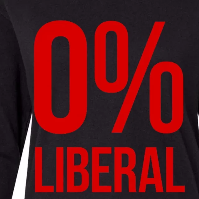 0% Zero Percent Liberal Conservative Womens Cotton Relaxed Long Sleeve T-Shirt