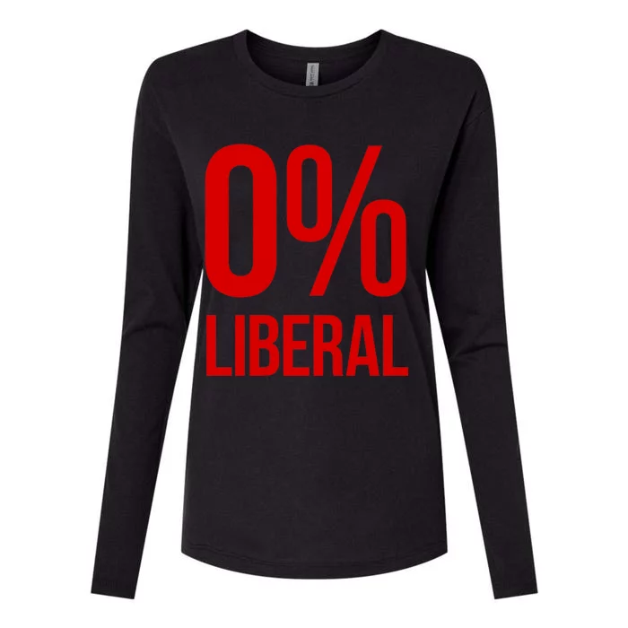 0% Zero Percent Liberal Conservative Womens Cotton Relaxed Long Sleeve T-Shirt