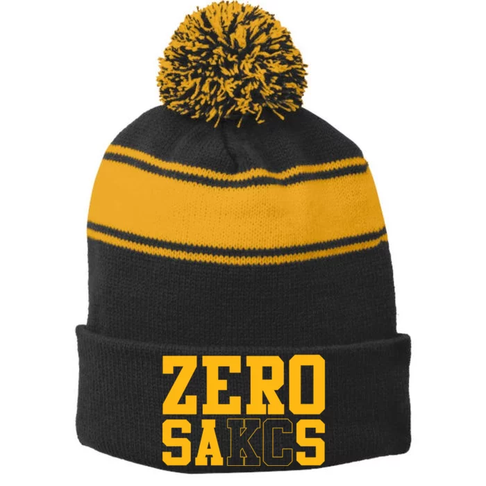 0 Zero Sacks Put It On A F**cking Stripe Pom Pom Beanie