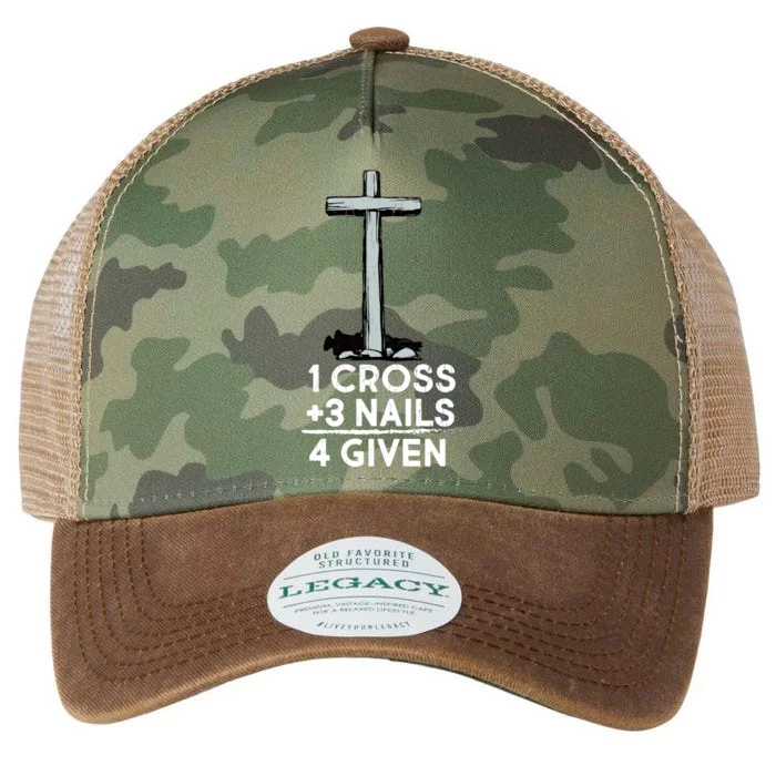 1 Cross Plus 3 Nails Equals 4 Given Legacy Tie Dye Trucker Hat