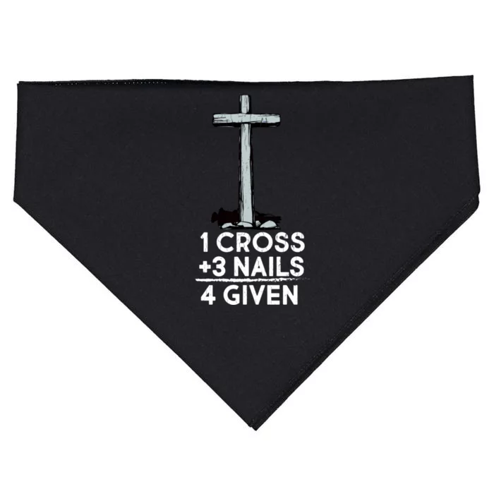 1 Cross Plus 3 Nails Equals 4 Given USA-Made Doggie Bandana