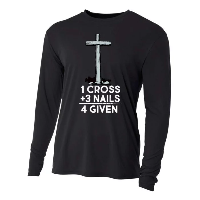 1 Cross Plus 3 Nails Equals 4 Given Cooling Performance Long Sleeve Crew