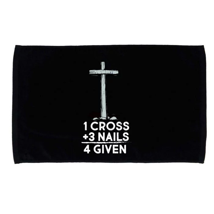 1 Cross Plus 3 Nails Equals 4 Given Microfiber Hand Towel