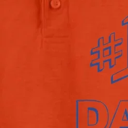 #1 Dad Number One Logo Dry Zone Grid Performance Polo