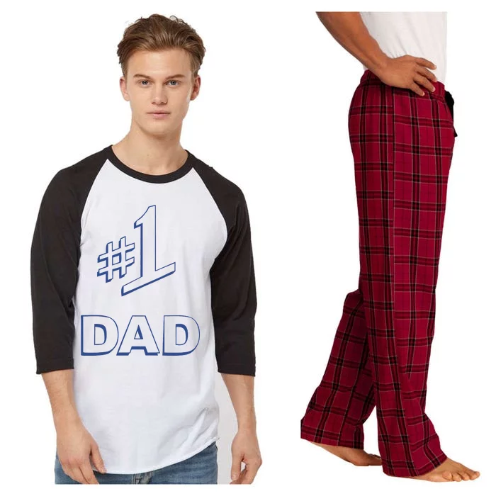 #1 Dad Number One Logo Raglan Sleeve Pajama Set