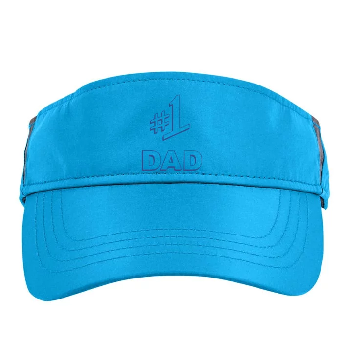 #1 Dad Number One Logo Adult Drive Performance Visor