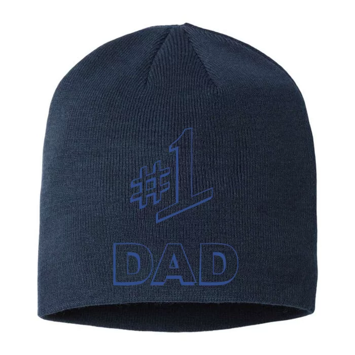 #1 Dad Number One Logo 8 1/2in Sustainable Knit Beanie