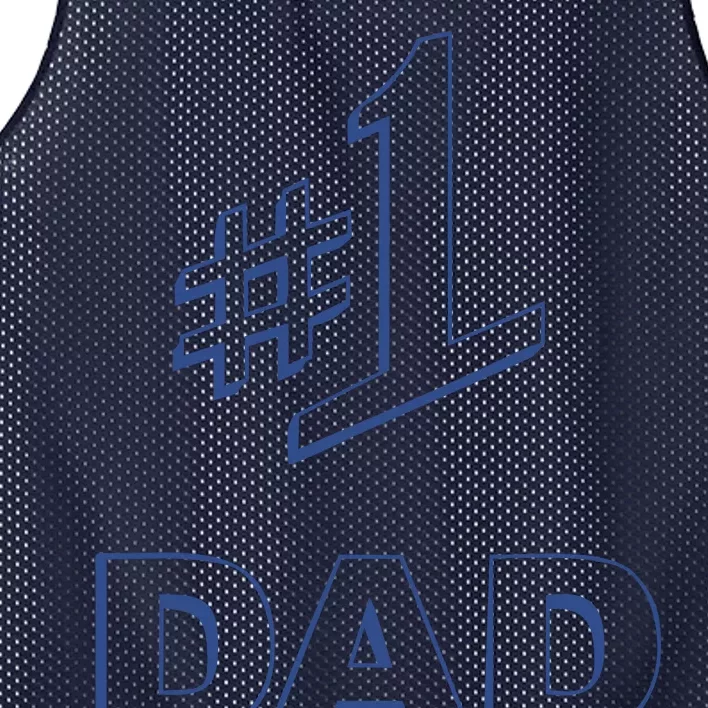 #1 Dad Number One Logo Mesh Reversible Basketball Jersey Tank