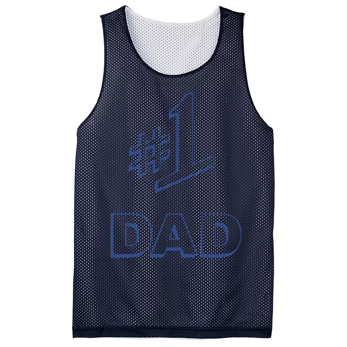 #1 Dad Number One Logo Mesh Reversible Basketball Jersey Tank