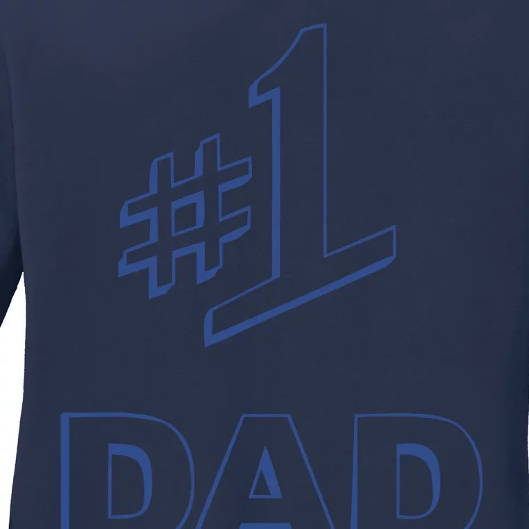 #1 Dad Number One Logo Ladies Long Sleeve Shirt